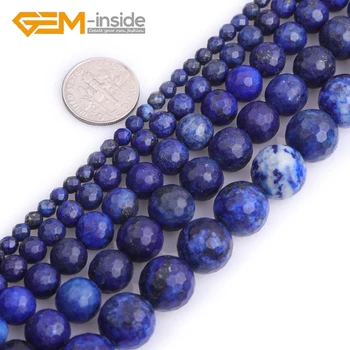 Modré Barvené Lapiz Lazuli Tváří Kulaté Distanční Korálky Pro Výrobu Šperků Strand 15 palců Volné Korálky DIY Dárky Náramek Velkoobchod