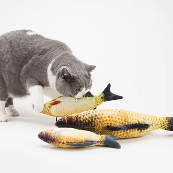 Nová hračka pro kočky simulace ryby kočka máta plyšové hračky Funny hračka pro kočky Pet molární skus hračka amur panenka polštář