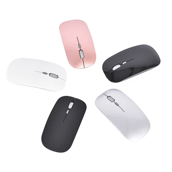 Nové 2.4 GHz Dobíjecí Bezdrátová Myš Silent Tlačítko Ultra Tenký USB Optické Myši Nové Tlačítko Mute slouží Ke Snížení Hluku Při Použití