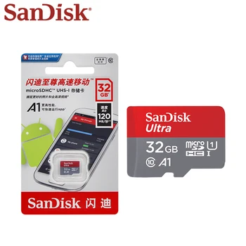 Nové Originální SanDisk Ultra Micro SD Karta Třídy 10 TF Karta 32GB 64GB Až 120 mb/s A1 Paměťové Karty pro Samrtphone Stolní PC