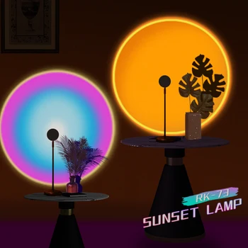 Noční Osvětlení Sunset Lampa Projektoru Stíny, Aby se Světlo, Hlava nastavitelná USB Konektor Ovládání Pomocí Přepínače Pro Live A Video Pozadí