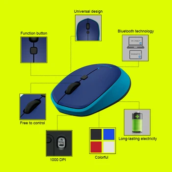 Originální Logitech M336 Bezdrátové Bluetooth Bezdrátová Myš S Barevnými 1000 dpi pro Windows 7/8/10,Mac OS X 10.8,Chrome OS