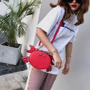 Osobnosti roztomilé krab ženy mini messenger bag dámské kabelky řetězce taška přes rameno klapka