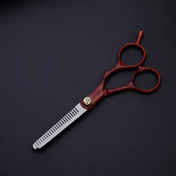 Profesionální 6.0 Palcový Červené Vlasy Nůžky Řezání Barber Nástroje Ztenčení Nůžky Nůžky Salon Kadeřnické Nůžky