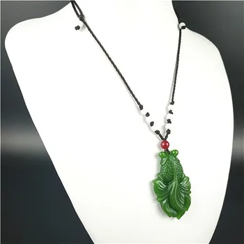 Přírodní Zelený Čínský Nefrit Stříbřitý Přívěsek Módní Náhrdelník Příslušenství Kouzlo Šperky Vyřezávané Amulet, Dárky pro Ženy, Muže