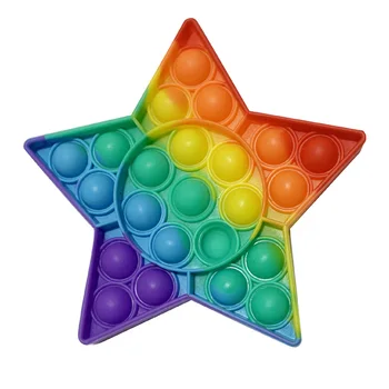 Silikonové Karikatura Tlačit Bublina Vrtět Hračky Stresu Hračka Rainbow Rainbow Push Bubble Hračka Intenzivní Trénink Hračky Fidge