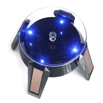 Solární Napájení, 360 Stupňů Šperky Rotující Stojan Obrátit Stolní Desky LED Světlo