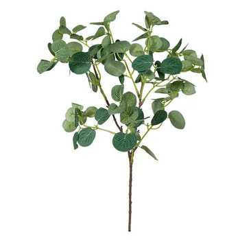 Umělé Listy Větve Retro Zelené Hedvábí Eukalyptus List pro Domácí Výzdobu Svatební Rostliny Umělé Tkaniny Zeleň Dekorace Pokoje WWO