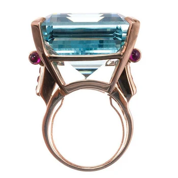 Velký CZ Kubický Zirkon Kámen Rose Gold Barva Prsteny pro Ženy Módní Šperky Den Dárek Módní Prsten 2020