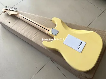 Vysoce kvalitní dědí klasický krém, žlutá double shake elektrická kytara pentagram maple fingerboard doprava zdarma