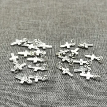 15 Kusů 925 Sterling Silver Malý Jeuse Kříž Přívěsky pro Náramek, Náhrdelník