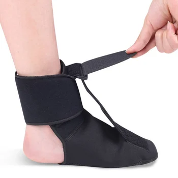 1ks Foot Drop Ortéza Nohy Rehabilitace Uvnitř Venku Zase Protector (Černá)
