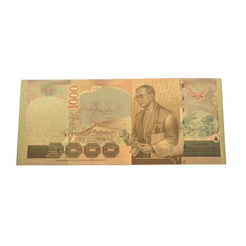 1ks Thajsko Bankovky 1000 Bahtů v 24k Zlato, Papírové Peníze, Plastový Rám Kolekce