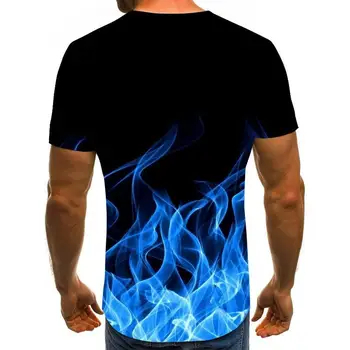 2020 new flame pánské T-shirt letní módní krátký rukáv 3D kolem krku topy kouř prvek košile módní pánské T-shirt