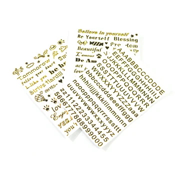 2021 DIY Mix Samolepky arabské Číslice Abeceda Tvar Náplň Dekorativní Dopisy Měděný Štítek Pro UV Šperky z Epoxidové Pryskyřice, Plniva