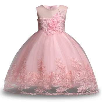 2021 Dívky Šaty Elegantní Letní Princezna Děti Šaty Pro Dívky Květina Svatební Šaty Batole Výkon Narozeniny Party Šaty
