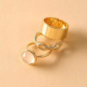 2021 Minimalistický Vintage Zlatá Barva Prsteny pro Ženy Jednoduchý Design Anillos Koleno Prsten Sady Šperky korejská Verze Společné Kroužky