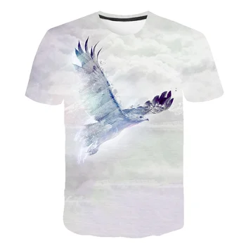 2021 nové Soaring eagle 3d tisk pánské a dámské tričko, měkký materiál, tričko casual loose t-shirt sportovní pánské streetwear
