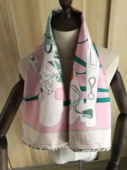 2021 nový příchod módní elegantní růžové hedvábný šátek 90*90 cm čtvercový šátek twill zábal pro ženy doprava zdarma