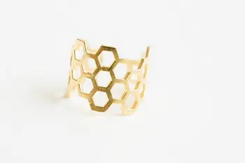 30 KS/Lot Klasické Mnohem hexagon nastavitelný prsten, honeycomb prsteny, Šperky Pro Ženy, Velkoobchod