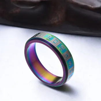 6mm Číslice Spinner Ring pro Muže, Uvolnění Stresu Příslušenství Classic z Nerezové Oceli Otočný Kroužek Svatební Kapela Sport Šperky