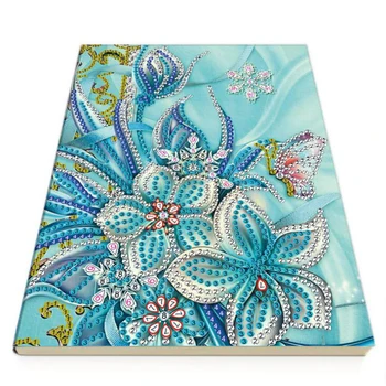 DIY Butterfly Květiny Speciální Diamantový Malování Notebook Záložka A5 Skicák Notebook DIY Drahokamu Řemeslo Dárek