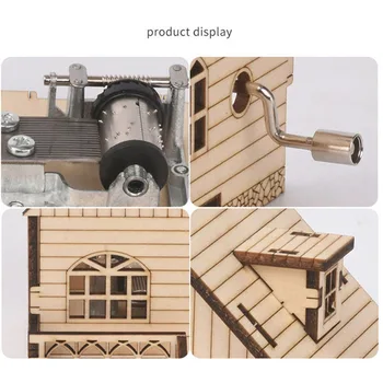 Dřevěné DIY Ruční 3D Puzzle Dům Ručně zalomené Music Box Puzzle Hračky pro Dívky, Chlapci Sestava Model Stavebních Bloků Sady Dárky