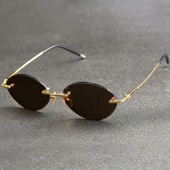 Evove Vintage sluneční Brýle Mužské Oválné Sklo Sluneční Brýle pro Muže, Ženy 2018 Retro Vrtaných Kamenných Objektiv