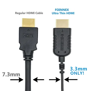FOINNEX Ultra Tenký HDMI Kabel 48Gbps 3.28 FT 8K@60Hz Super Flexibilní, Štíhlý 2.1 HDMI Kabel High Speed HDR pro HD TV Box, Projektor PS4