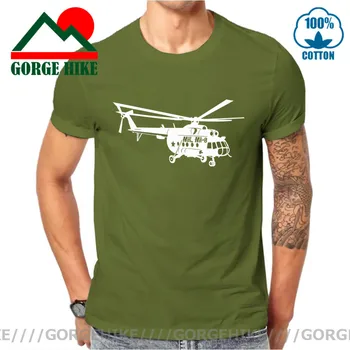 GorgeHike Mil Mi-8 Vrtulník T-shirt ruské Sovětské Airwolf Ozbrojených Sil Bojový Pánské tričko pro muže Stylový Módní tričko