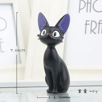 Japonsko Anime Černé Kočky Jiji Rodiny Kočka Dítě Kiki Kreslená Kočka Mini Obrázek Panenky Kolekce Model Hračka Zahrada Dekor Dítě Dárek K Narozeninám