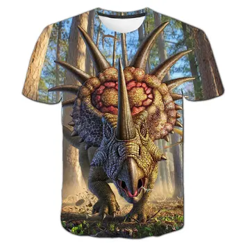 Jurassic Dinosaur Harajuku Děti T Košile Cool Girls T-košile Letní Ležérní Krátký Rukáv 3D Tisk, Anime, Kpop Chlapci Dívky Oblečení