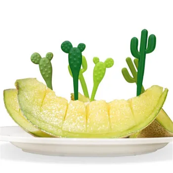 Kaktus Ovoce Forks Párátko Kreslených Zvířat Ovoce Vidlice Ovoce Řídké Dekorace Nástroje, Kuchyňské Doplňky Dezert Znamení Domova