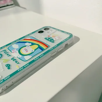 Lední medvěd kreslený telefon pouzdro pro iphone 12 11 pro max mini 7 8 plus x xr xs max se roku 2020 měkké silikonové krytí roztomilé shell capa