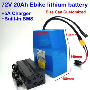 Lithium li-iontová baterie 72V 15Ah 20Ah 30Ah pro elektrické kolo motocykl elektrické tříkolky golfový vozík motor+5A nabíječka