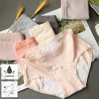Nepropustné Bavlněné Menstruační Kalhotky Culotte Menstruelle Vysokým Pasem, Sexy Ženy, Spodní Prádlo Období Kalhotky Plus Velikost Ženy Prádlo