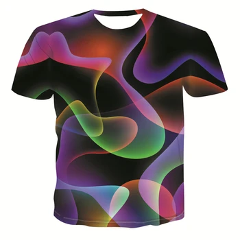 Nové Letní oblečení-krátký rukáv topy móda Ulice trend youth t-shirt geometrické grafické módní T-košile muži ' s ležérní tričko