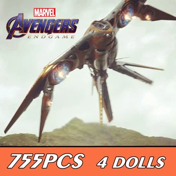 Nové Super Hrdinové Marvel Avengers Spiderman QuinJet Iron Man Benata Thanos Letadla Letadla Figurky Stavební Blok, Cihla Dítě