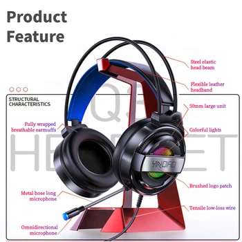 Profesionální Led Světlo Gamer Headset Pro Počítače, Herní Sluchátka Bass Stereo PC Sluchátka S Mikrofonem Dárky