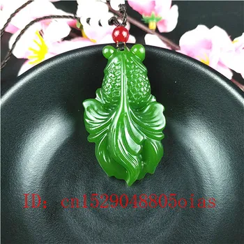 Přírodní Zelený Čínský Nefrit Stříbřitý Přívěsek Módní Náhrdelník Příslušenství Kouzlo Šperky Vyřezávané Amulet, Dárky pro Ženy, Muže