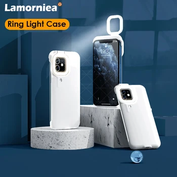 Ring Light Pouzdro Pro iPhone 11 S Flash Led Vyplnit Světlo Pro Záběr Módní Pouzdro Pro iPhone X XS XR 12 Pro 6 6S 7 8 Plus Ringlight