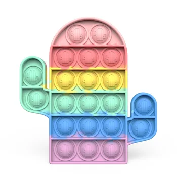Silikonové Karikatura Tlačit Bublina Vrtět Hračky Stresu Hračka Rainbow Rainbow Push Bubble Hračka Intenzivní Trénink Hračky Fidge
