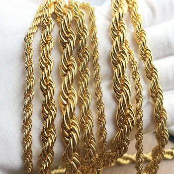 SOMMAR Nové 18KGP Zlatem Naplněné náhrdelník řetězy 8mm 45cm a s 5cm nastavitelný módní Twist řetěz tetování náhrdelník Šperky pro ženy