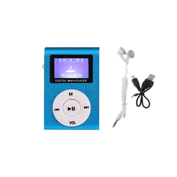 Sportovní MP3 Přehrávač s LCD Displej, Kovové Mini Clip Metal Vícebarevná Přenosný MP3 Hudební Přehrávač, Podpora 32 gb Micro TF/SD Karty