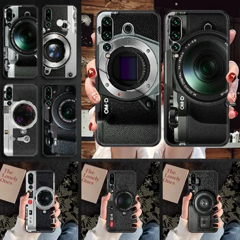 Steampunk Fotoaparát Telefon případ Pro Huawei P Mate P10 P20 P30 P40 10 20 Smart Z Pro Lite 2019 černý obraz Etui silikon 3D zpět