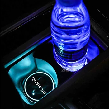 Světelný Car Cup Coaster Držitel 7 Barevné USB Nabíjecí Auto Led Atmosféru Světla Pro Nissan Qashqai J10 J11 Auto Příslušenství