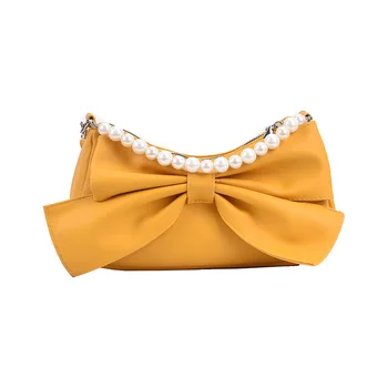 Taška žena 2021 letní nové módní spojka taška luk uzel jedno rameno žena taška temperament obálky pearl messenger bag designer