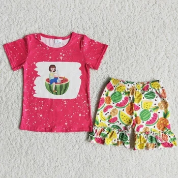 Velkoobchod Baby Dívky Letní Boutique Oblečení Meloun Roztomilé Dětské Oblečení, Dětské Módní Dětské Čistě Bavlněné Šaty
