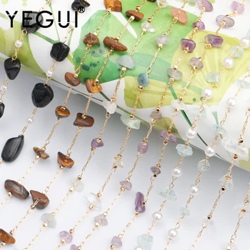 YEGUI C98,šperky, doplňky,18k pozlacené,0,3 mikronů,diy řetězce,přírodní kámen,výrobu šperků diy náramek, náhrdelník,1m/lot