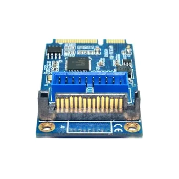Základní deska Mini PCI Express Dual USB 3.0 19-pin Rozšiřující Karta Adaptéru PCI-E 2 porty USB 3.0 SATA Adaptér XXM